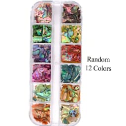 12Grids Nail Art Aurora Abalone Shell Flakes 3D Irregular Sea Shell Slices Nail Charms 1pcs Holographic Shell Sequins Nail Parts