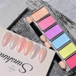 1pc Chrome Nail Powder Nail Art Powder Nail Glitter Mirror Effect Nail Powder Metal Powder for DIY Nail Art Decorations 6 Colors