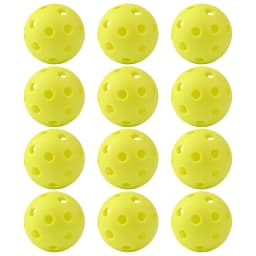 12PCSPickleball BallsDurable & Aerodynamic 40/26 Holes Design Perfect for Competition & TrainingComplete with Storage Mesh Bag
