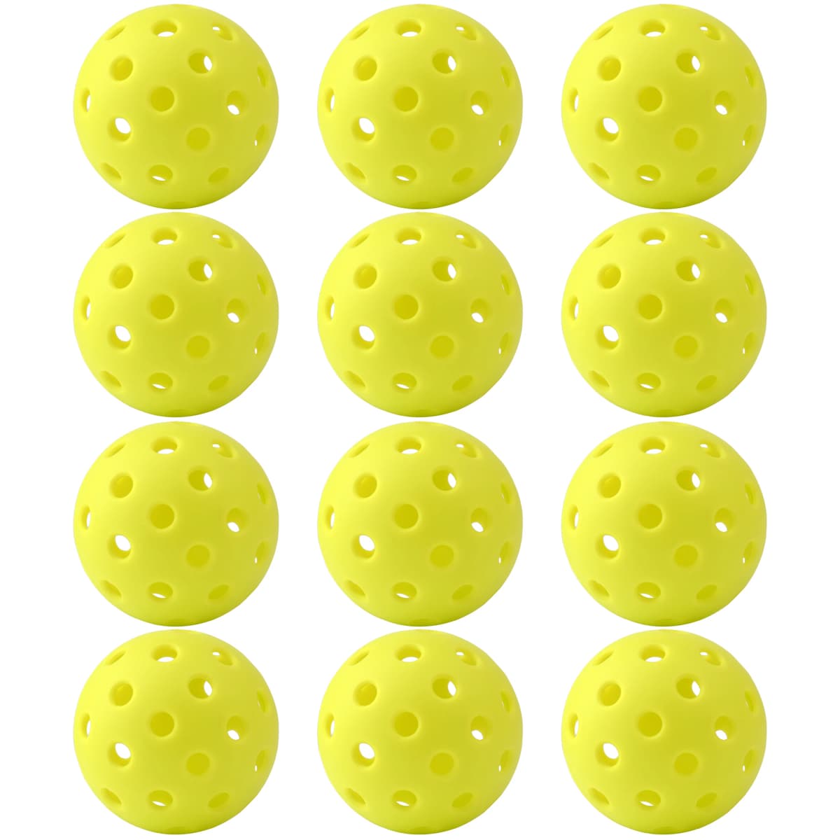 12PCSPickleball BallsDurable & Aerodynamic 40/26 Holes Design Perfect for Competition & TrainingComplete with Storage Mesh Bag