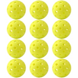 12PCSPickleball BallsDurable & Aerodynamic 40/26 Holes Design Perfect for Competition & TrainingComplete with Storage Mesh Bag