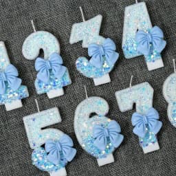 Bow Birthday Candles Number Candle Cake Candle Decoration Baby Shower Party Cake Topper Decor Anniversary Decor