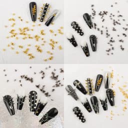 300Pcs/Box Nail Art Punk Charms Cone Metalic Spike Studs Sliver Black Gold Nail Art Tiny Stick Alloy Rivet Studs Decoration DIY