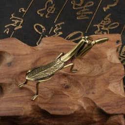 Simulation Brass Mantis Ornament Antique Insect Figurines Miniature Desk Decorations Craft Tea Pet Feng Shui Collectibles