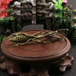 Simulation Brass Mantis Ornament Antique Insect Figurines Miniature Desk Decorations Craft Tea Pet Feng Shui Collectibles