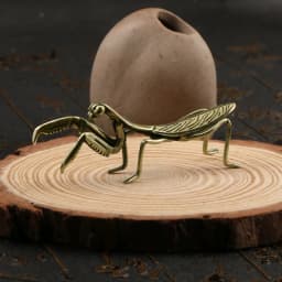 Simulation Brass Mantis Ornament Antique Insect Figurines Miniature Desk Decorations Craft Tea Pet Feng Shui Collectibles