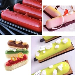 Long Strip Silicone Mold 10 Cavity Finger Shaped Chocolate Rectangular Cereal Chocolate Bar Cookie Ice Cube Trays Baking Tools