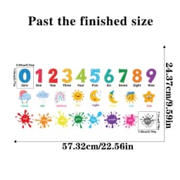 Kids room 3d number wall sticker self adhesive colorful wall art decal kindergarten school decoration
