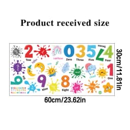Kids room 3d number wall sticker self adhesive colorful wall art decal kindergarten school decoration