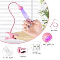 UV LED Light for Nails Polish Drying Lamp 360 Flexible Clip-on Desk Clip Mini USB Portable Nail Dryer Manicure Salon Tools