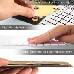 6 Sheets Black White 3D Double Sided Adhesive Foam Square 1-2mm Permanent Sticky Dimensional Adhesives For Card Making Handmade