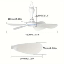 USB Fan Silent 6-blade Ceiling Fan 4-speed Hanging Fan for Camping Bed Camping Outdoor Hanging Camper Tents