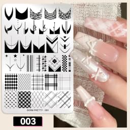 BORN PRETTY Bridal Lace Nail Art Templates Butterfly Flower Leaves Geometry Stamping Plates DIY Image Printing Stencil Tools