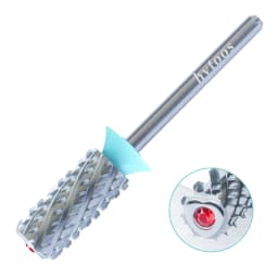 HYTOOS 4XC Carbide Acrylic Nail Drill Bits Chrome Crystal Top Large Barrel Nail Bit Remove Hard Gel Nail Tech Tool