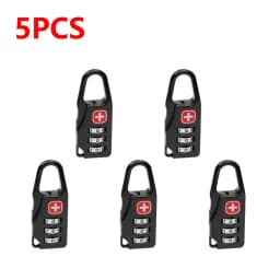 1-5PCS Portable Alloy Lock Padlock Outdoor Travel Luggage Zipper Backpack Handbag Safe Anti-theft Combination Code Number Lock