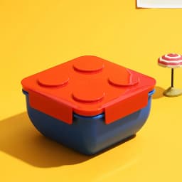 JUSTINLAU Portable Sealed Lunch Box Color Building Blocks Splicing Children's Student Bento Box Fruit Salad Storage Container