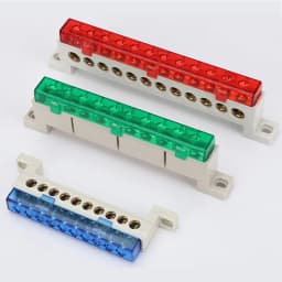 Zero Wire Terminal 3/4/5/6/7/10-Hole Distribution Box Terminal Block Dustproof Ground Copper Bar Bridge Type Busbar With Cover