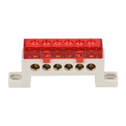 Zero Wire Terminal 3/4/5/6/7/10-Hole Distribution Box Terminal Block Dustproof Ground Copper Bar Bridge Type Busbar With Cover