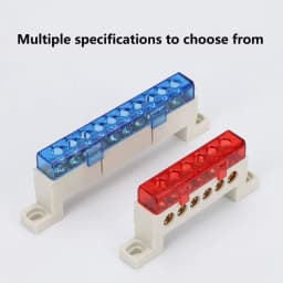 Zero Wire Terminal 3/4/5/6/7/10-Hole Distribution Box Terminal Block Dustproof Ground Copper Bar Bridge Type Busbar With Cover