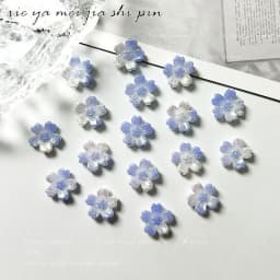 50pcs New Blue Series Nail Accessories Elegant Night Glow Flower Moon Butterfly Nail Charms Jewelry Mixed DIY Cute Nail Art Deco
