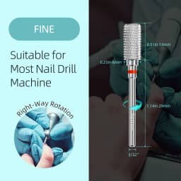 HYTOOS 13mm Barrel Carbide Nail Drill Bits Dust Proof Nail Bit 3/32 Right-handed Electric Manicure Efile Remove Acrylic Gel Tool