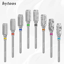 HYTOOS 13mm Barrel Carbide Nail Drill Bits Dust Proof Nail Bit 3/32 Right-handed Electric Manicure Efile Remove Acrylic Gel Tool