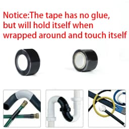 Black Self-Fusing Silicone Tape Cinta Impermeable Sellante Leak-stopping Water-stopping Repair Waterproof Sealing Tape