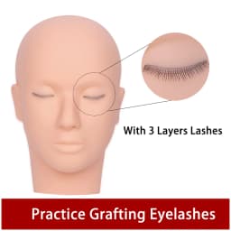 Silicone Head Training Mannequin With Removable Eyes Practice Head Model For Eyelashes Extensions Training Mannequin Head Makeup