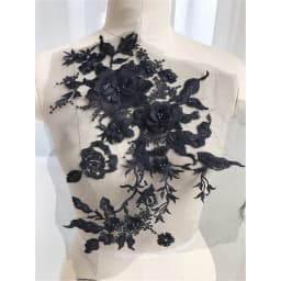 3D Embroidered Sewing On Patches For Clothing Flower Lace Patch Wedding Party Gown Bridal Dress Fabric Appliques DIY Repair