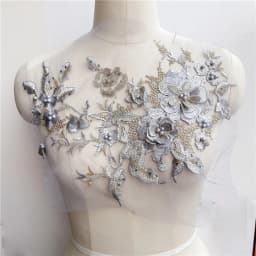 3D Embroidered Sewing On Patches For Clothing Flower Lace Patch Wedding Party Gown Bridal Dress Fabric Appliques DIY Repair