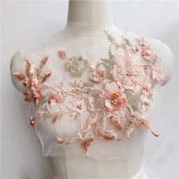 3D Embroidered Sewing On Patches For Clothing Flower Lace Patch Wedding Party Gown Bridal Dress Fabric Appliques DIY Repair
