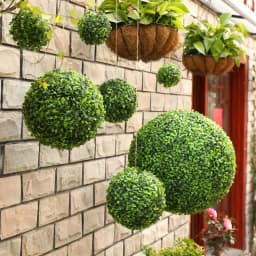 10-48cm Artificial Green Plant Grass Ball Simulated Boxwood Decorative Ball Balcony Courtyard Garden Wedding Home Decoration