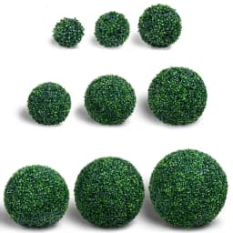 10-48cm Artificial Green Plant Grass Ball Simulated Boxwood Decorative Ball Balcony Courtyard Garden Wedding Home Decoration