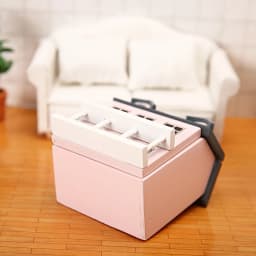 Mini Furniture Pink Blue Wall Grey Top Cute Pocket Villa Small House Mini Furniture Set Perfect Doll House Accessories
