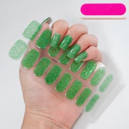 16Tips Semi-Cured Gel Nail Sticker Pure Color UV/LED Lamp Gel Nail Polish Wraps Long-Lasting Full Cover Gel Sticker Nail Decor##