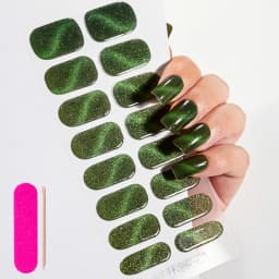 16Tips Semi-Cured Gel Nail Sticker Pure Color UV/LED Lamp Gel Nail Polish Wraps Long-Lasting Full Cover Gel Sticker Nail Decor##