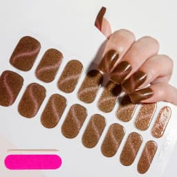 16Tips Semi-Cured Gel Nail Sticker Pure Color UV/LED Lamp Gel Nail Polish Wraps Long-Lasting Full Cover Gel Sticker Nail Decor##