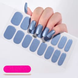 16Tips Semi-Cured Gel Nail Sticker Pure Color UV/LED Lamp Gel Nail Polish Wraps Long-Lasting Full Cover Gel Sticker Nail Decor##