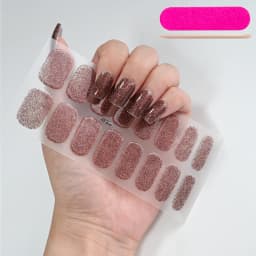 16Tips Semi-Cured Gel Nail Sticker Pure Color UV/LED Lamp Gel Nail Polish Wraps Long-Lasting Full Cover Gel Sticker Nail Decor##
