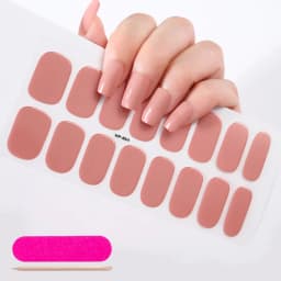 16Tips Semi-Cured Gel Nail Sticker Pure Color UV/LED Lamp Gel Nail Polish Wraps Long-Lasting Full Cover Gel Sticker Nail Decor##