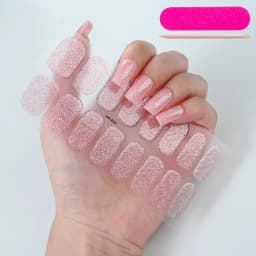 16Tips Semi-Cured Gel Nail Sticker Pure Color UV/LED Lamp Gel Nail Polish Wraps Long-Lasting Full Cover Gel Sticker Nail Decor##