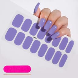16Tips Semi-Cured Gel Nail Sticker Pure Color UV/LED Lamp Gel Nail Polish Wraps Long-Lasting Full Cover Gel Sticker Nail Decor##