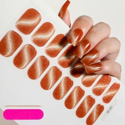 16Tips Semi-Cured Gel Nail Sticker Pure Color UV/LED Lamp Gel Nail Polish Wraps Long-Lasting Full Cover Gel Sticker Nail Decor##