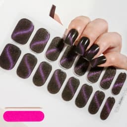 16Tips Semi-Cured Gel Nail Sticker Pure Color UV/LED Lamp Gel Nail Polish Wraps Long-Lasting Full Cover Gel Sticker Nail Decor##