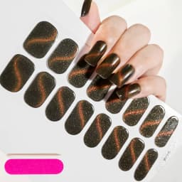 16Tips Semi-Cured Gel Nail Sticker Pure Color UV/LED Lamp Gel Nail Polish Wraps Long-Lasting Full Cover Gel Sticker Nail Decor##