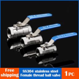 Plumbing Connection Ball Valve Switch Female Threaded Stainless Steel Faucet SS304 BSPT 1/4' 3/8' 1/2' 3/4' 1' 1-1/4' 1-1/2'