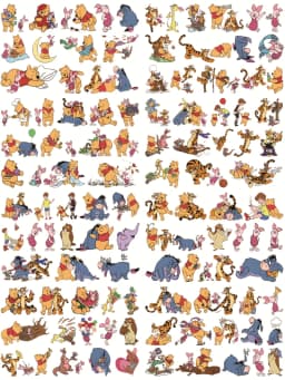 Winnie the Pooh small size Clothing thermoadhesive patches Sticker on clothes heat transfer vinyl Ironing applications
