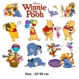 Winnie the Pooh small size Clothing thermoadhesive patches Sticker on clothes heat transfer vinyl Ironing applications
