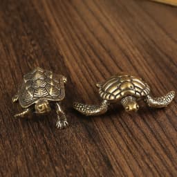 Pure Copper Turtle Statue Vintage Brass Tortoise Figurines Desktop Feng Shui Ornament Miniatures Antique Tea Pet Crafts Gifts