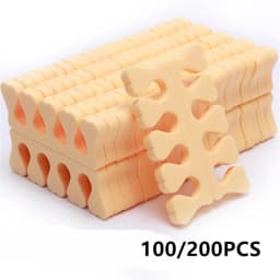 Wholesale 100/200/500pcs Beige Sponge Finger Toe Separators Nail Polish Separators Manicure Pedicure Nail Art Tool Feet Care
